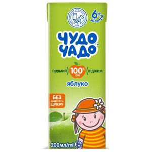 ЧУДО-ЧАДО Сок яблоко прямого отжима 200мл